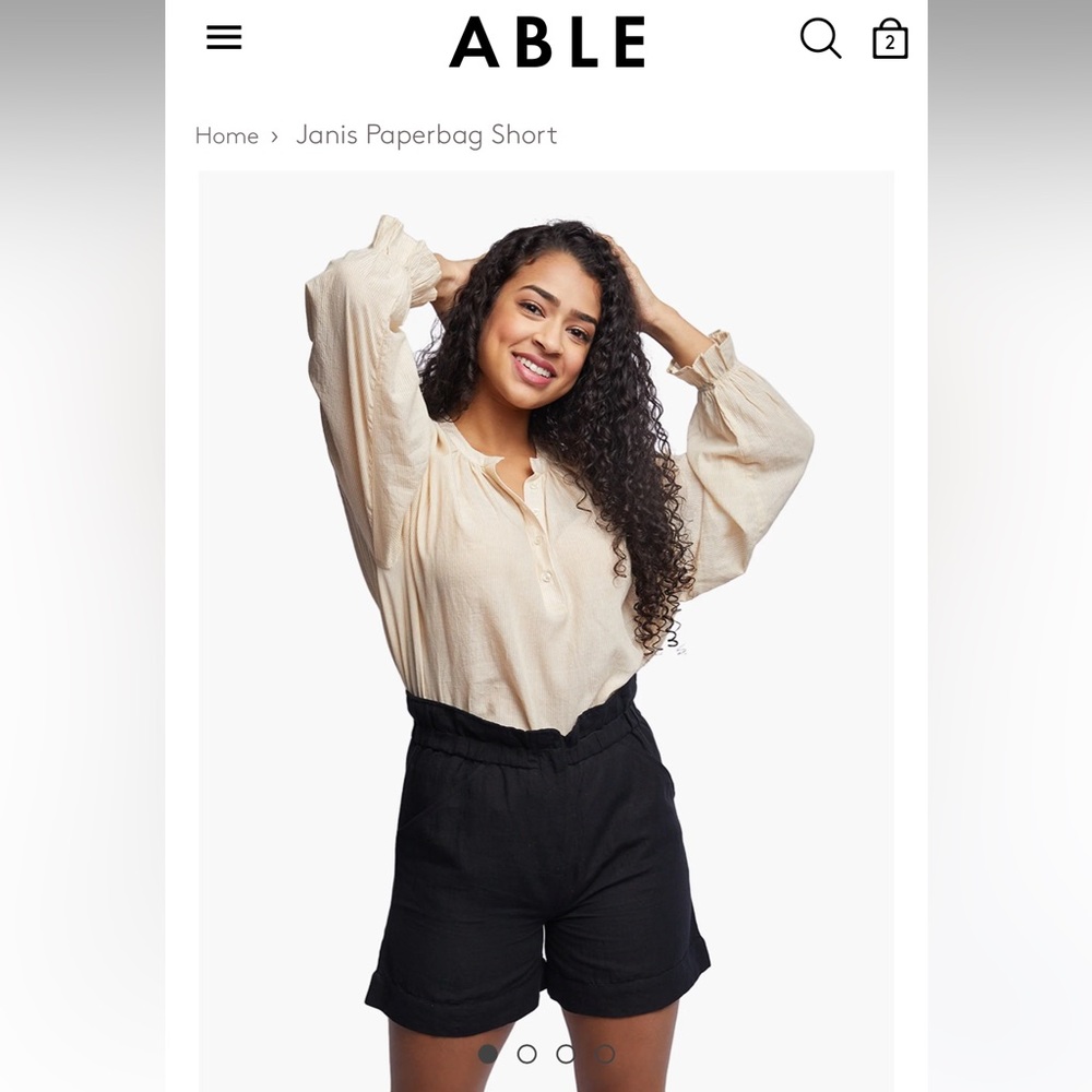 ABLE Janis Paperbag shorts black size small